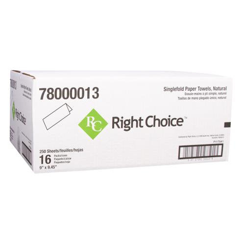 Right Choice - Singlefold Paper Towels