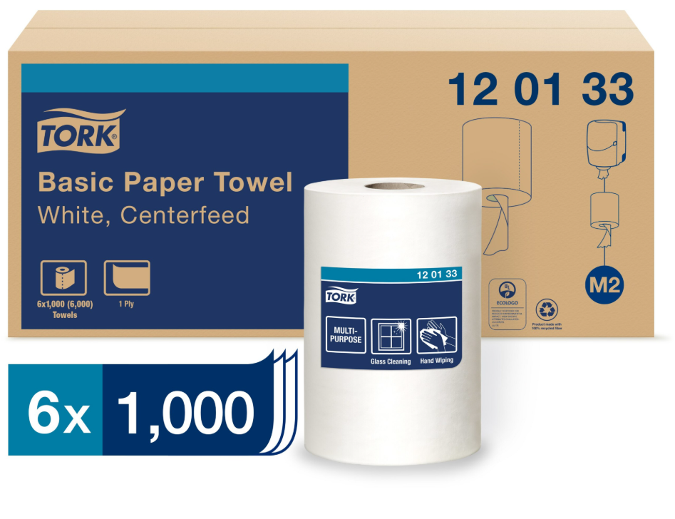 M2 - Tork Centerfeed Paper Towels - 1 Ply