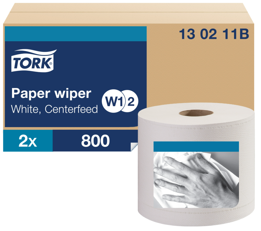 W1 and W2 - Tork Centerfeed Paper Wiper - 2 Ply
